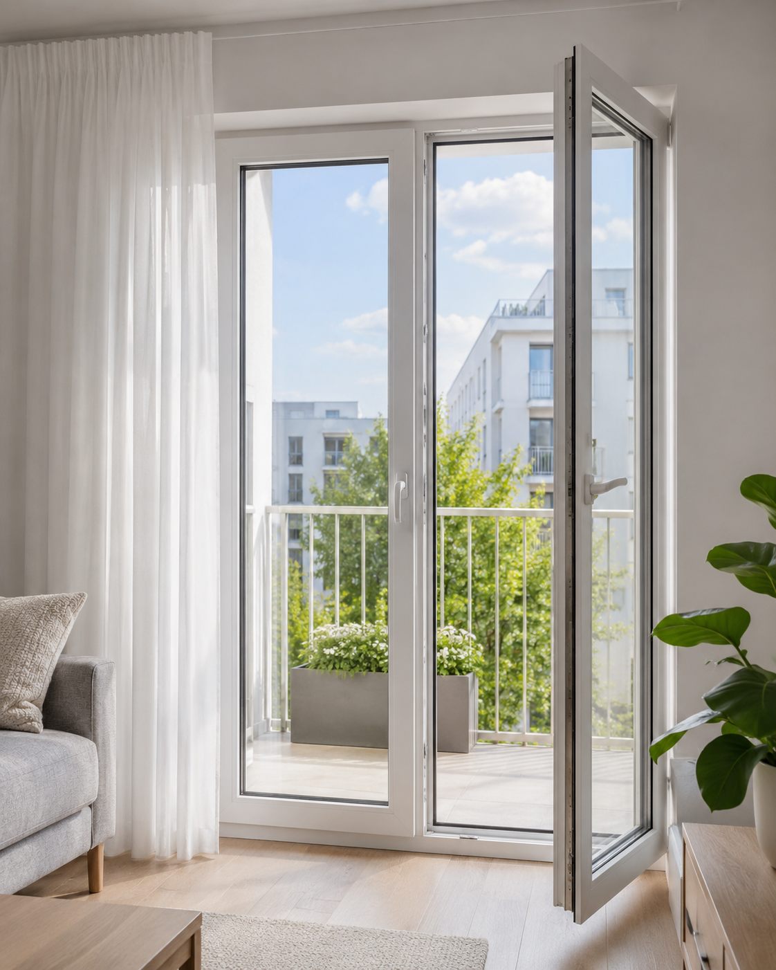 Kunststofftüren in Białystok — HS-Terrasse und MODERNDOOR-Eingang